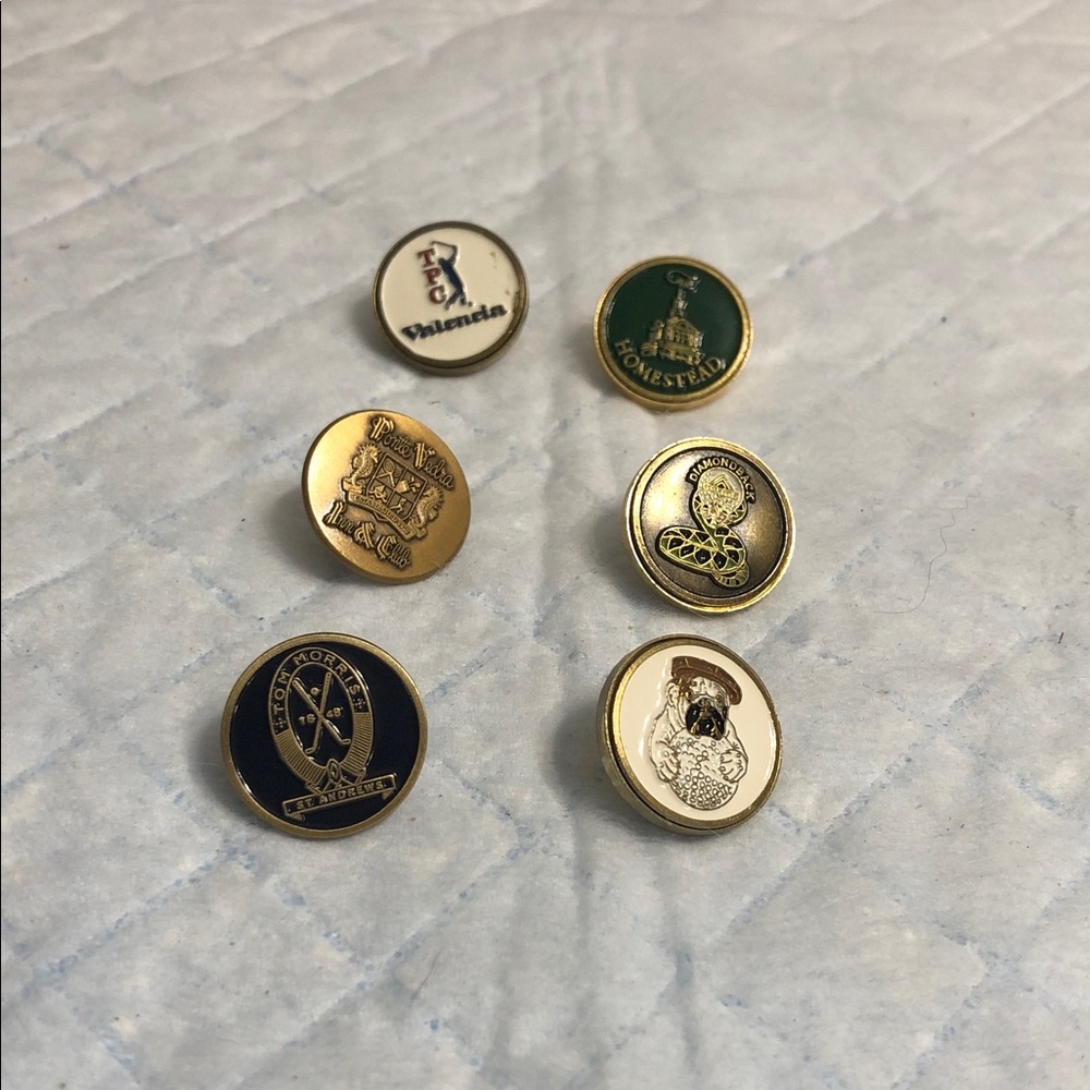 Vintage Gold-Tone Enamel Hat Pins - Assorted Crest & Animal Designs